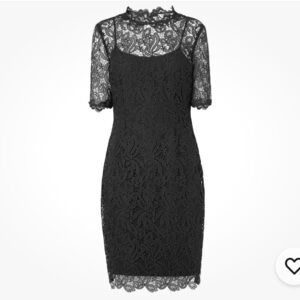 L. K. BENNETT Black SASHA LACE DRESS